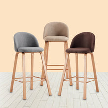 HEIMDALL Cloud Wood Barstool with Backrest สตูลสูง มีพนักพิง เบาะผ้า - favchair.