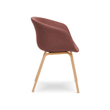 HEY Cloud Chair with Armrest เก้าอี้รับประทานอาหาร มีที่วางแขน เบาะผ้า ขาเหล็กลายไม้ - favchair.