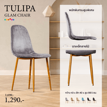 TULIPA Glam Chair เก้าอี้รับประทานอาหาร เบาะผ้ากำมะหยี่ - favchair.