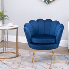 VENUS Glam Lounge Chair เก้าอี้โซฟา ทรงเปลือกหอย เบาะผ้ากำมะหยี่ ขาเหล็กสีทอง - favchair.