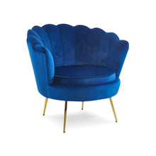 VENUS Glam Lounge Chair เก้าอี้โซฟา ทรงเปลือกหอย เบาะผ้ากำมะหยี่ ขาเหล็กสีทอง - favchair.