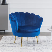 VENUS Glam Lounge Chair เก้าอี้โซฟา ทรงเปลือกหอย เบาะผ้ากำมะหยี่ ขาเหล็กสีทอง - favchair.