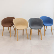 HEY Cloud Chair with Armrest เก้าอี้รับประทานอาหาร มีที่วางแขน เบาะผ้า ขาเหล็กลายไม้