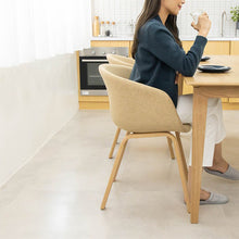 HEY Cloud Chair with Armrest เก้าอี้รับประทานอาหาร มีที่วางแขน เบาะผ้า ขาเหล็กลายไม้