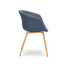 HEY Cloud Chair with Armrest เก้าอี้รับประทานอาหาร มีที่วางแขน เบาะผ้า ขาเหล็กลายไม้ - favchair.