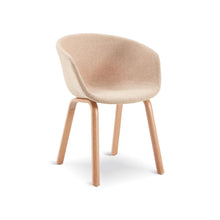 HEY Cloud Chair with Armrest เก้าอี้รับประทานอาหาร มีที่วางแขน เบาะผ้า ขาเหล็กลายไม้ - favchair.