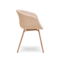 HEY Cloud Chair with Armrest เก้าอี้รับประทานอาหาร มีที่วางแขน เบาะผ้า ขาเหล็กลายไม้ - favchair.